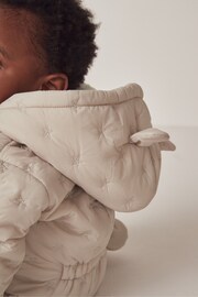 The White Company Natural Star Pebble Quilted Pramsuit - Image 4 of 6