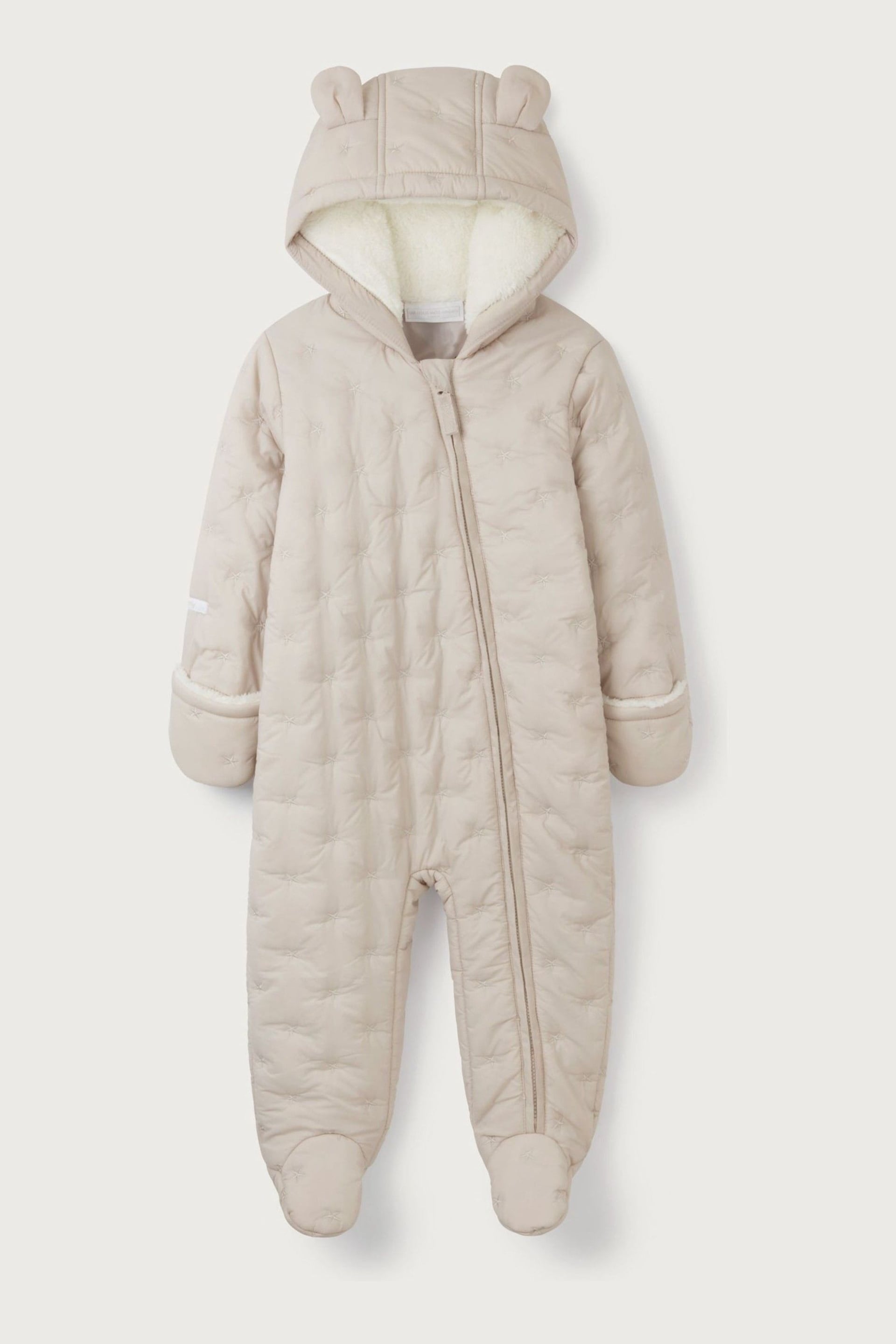 The White Company Natural Star Pebble Quilted Pramsuit - Image 5 of 6