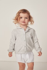 The White Company Grey Organic Crinkle Cotton Bubble And Jacket Set - Image 1 of 6