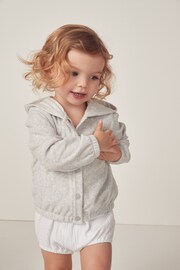 The White Company Grey Organic Crinkle Cotton Bubble And Jacket Set - Image 3 of 6