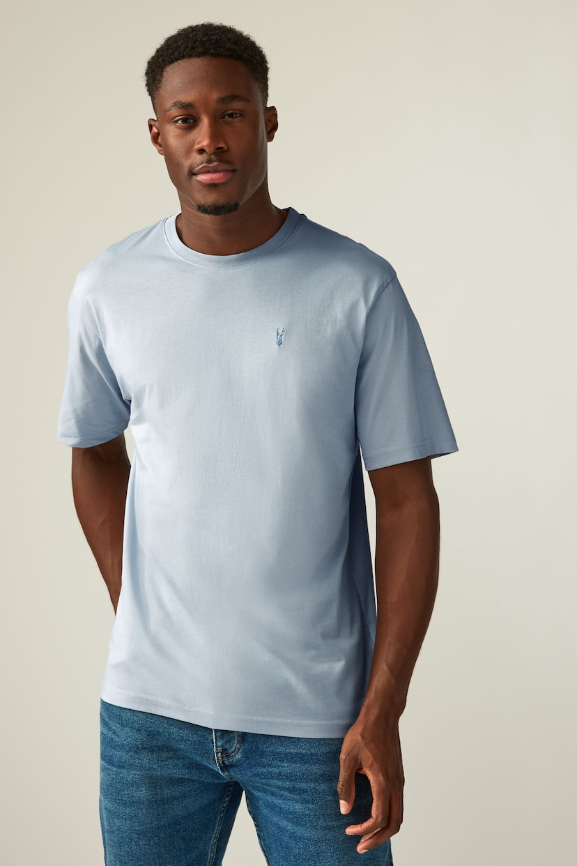 Ecru/Blue/Grape/Grey Regular Fit T-Shirts 4 Pack - Image 2 of 15