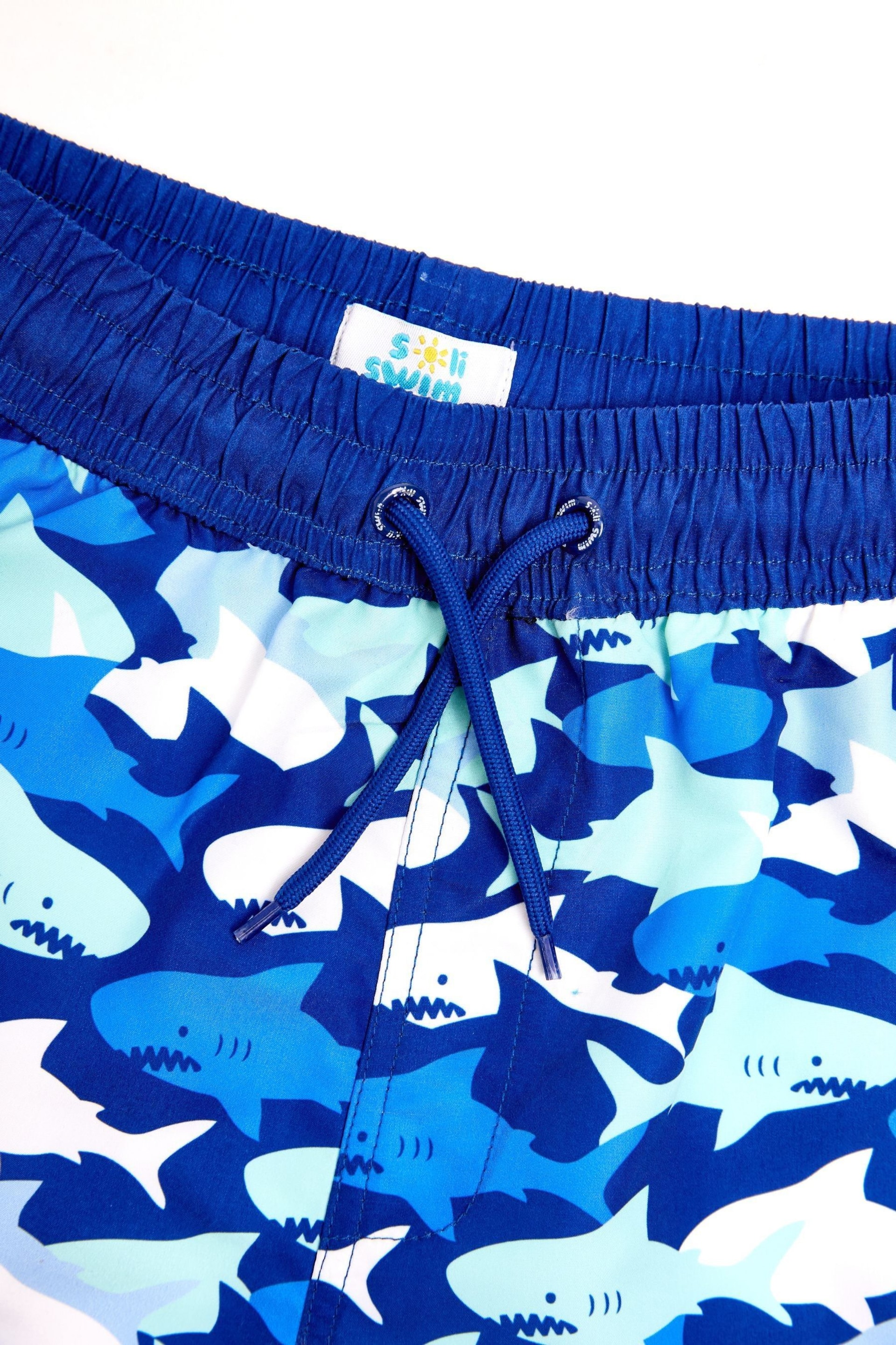 Soliswim Blue Swim Beach Shorts - Image 7 of 8