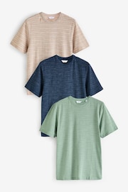 Stone/Blue/Green Stag Marl T-Shirts 3 Pack - Image 1 of 14