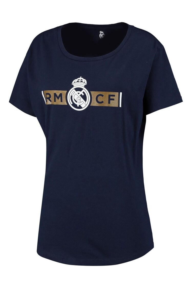 Fanatics Womens Blue 100% Cotton Real Madrid Graphic T-Shirt - Image 2 of 3