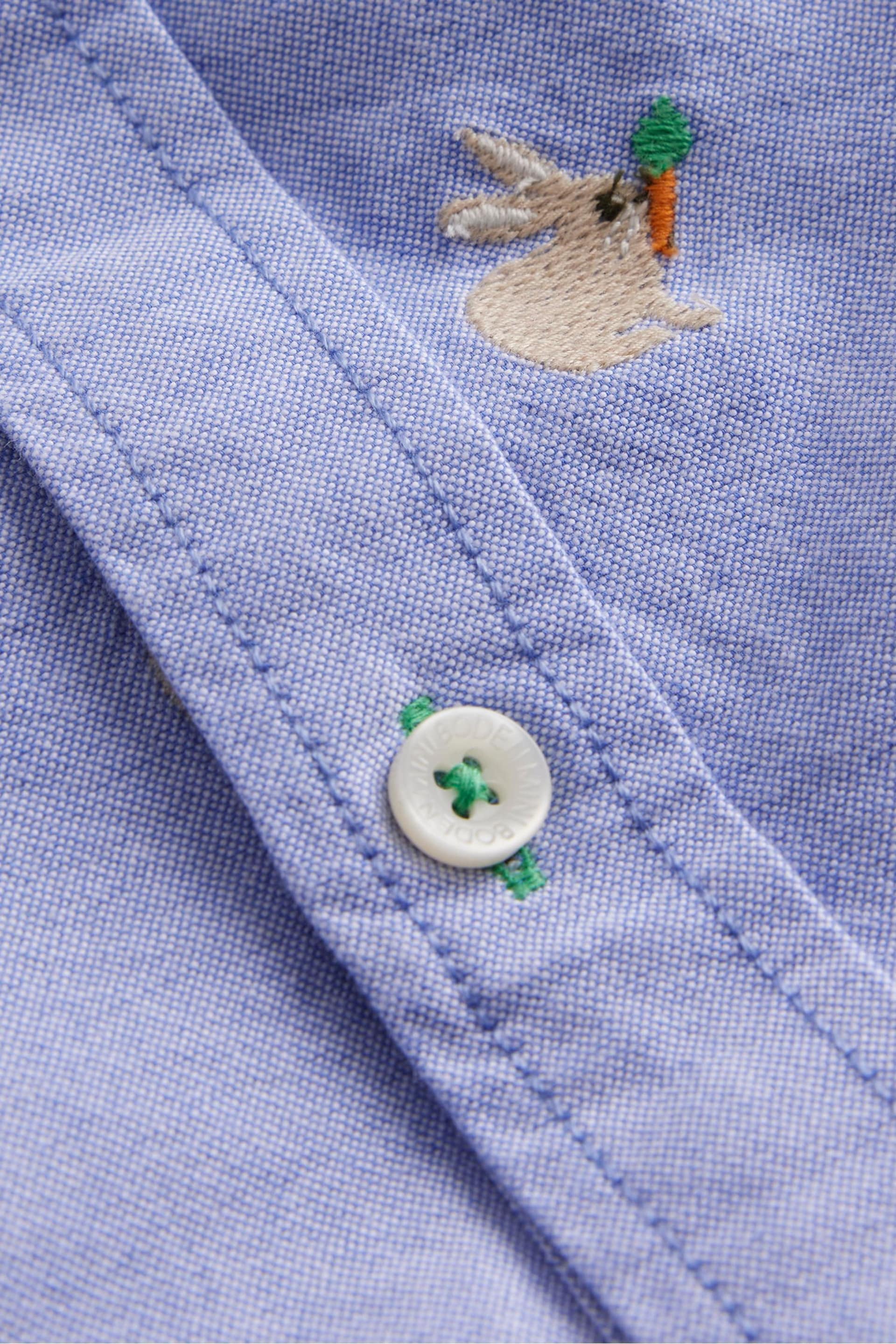 Boden Blue Bunny Embroidered Oxford Shirt - Image 3 of 3