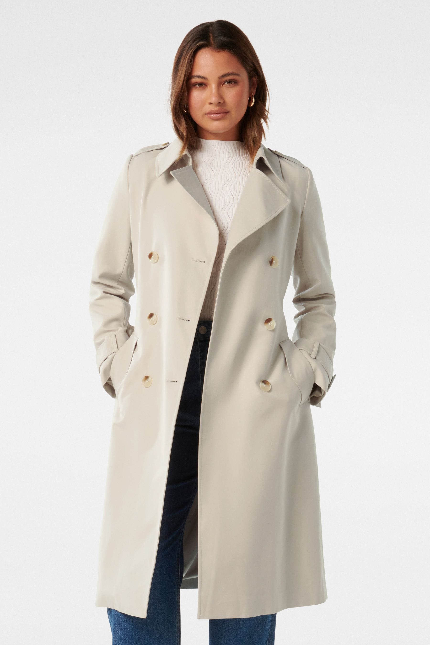Buy Forever New Cream Maggie Fashion Trench Coat from Next Luxembourg