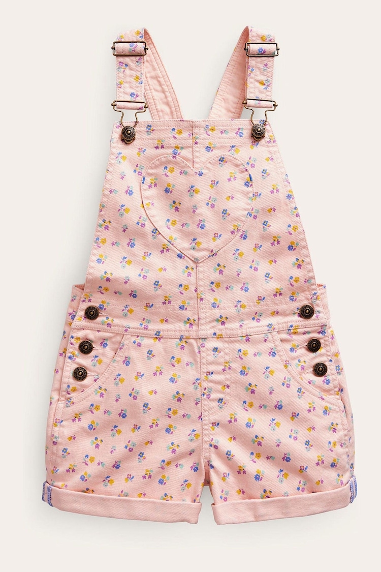 Boden Pink Heart Pocket Short Dungarees - Image 2 of 4