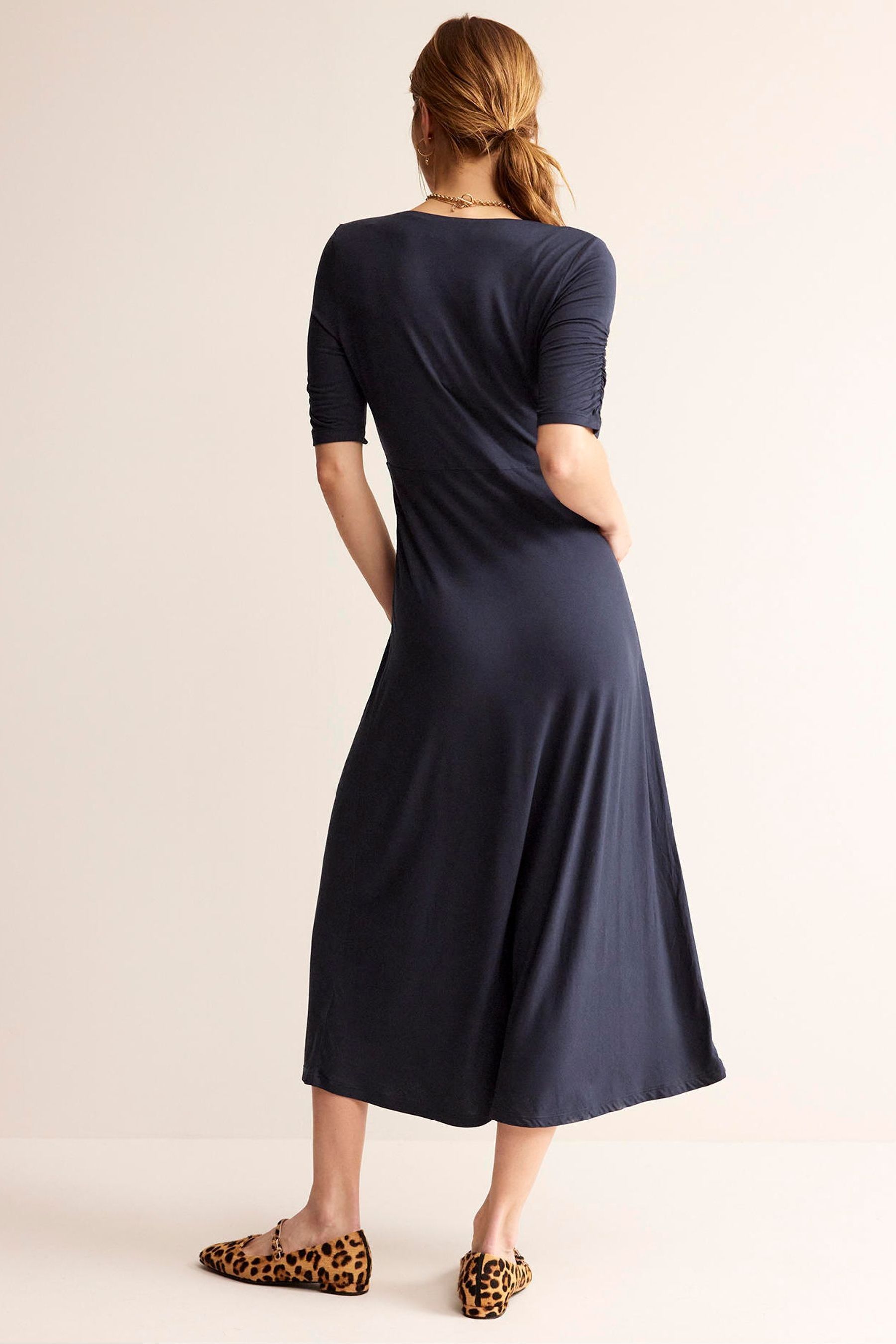 Buy Boden Navy Rebecca Jersey Midi Tea Dress from Next Luxembourg