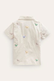 Boden Cream Chicken Embroidered Slubbed Polo Shirt - Image 2 of 3