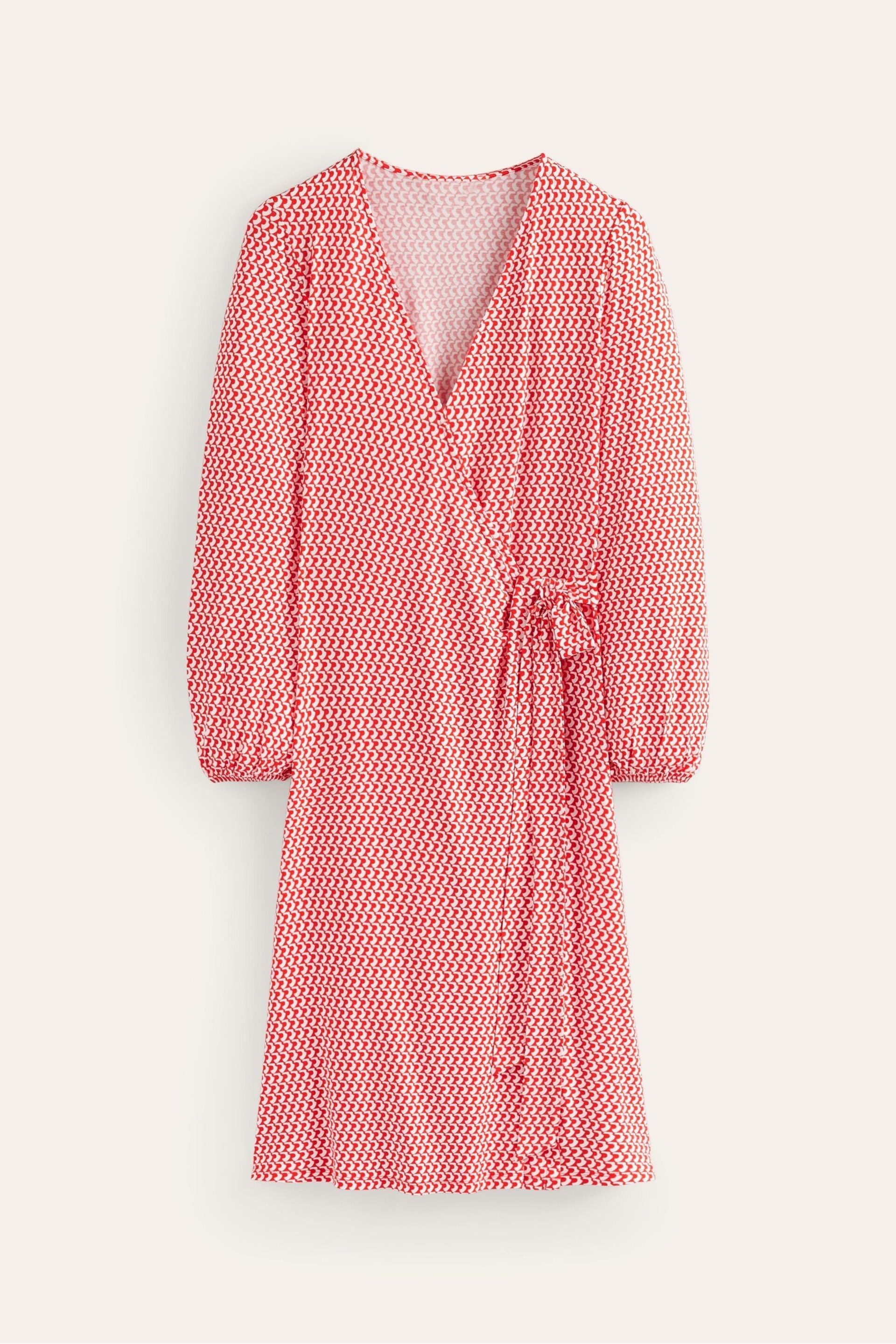 Boden Red Joanna Jersey Midi Wrap Dress - Image 6 of 6