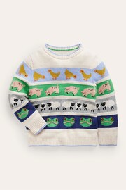 Boden Blue/white All Over Fair Isle Jumper - Image 1 of 3