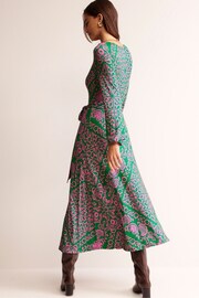 Boden Green Placement Print Jersey Dress - Image 2 of 5