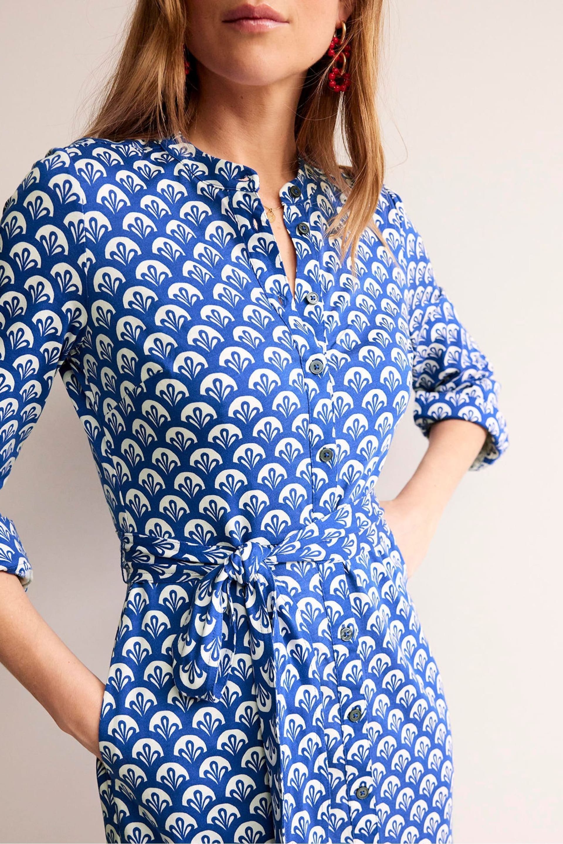 Boden Blue Julia Jersey Shirt Dress - Image 4 of 5