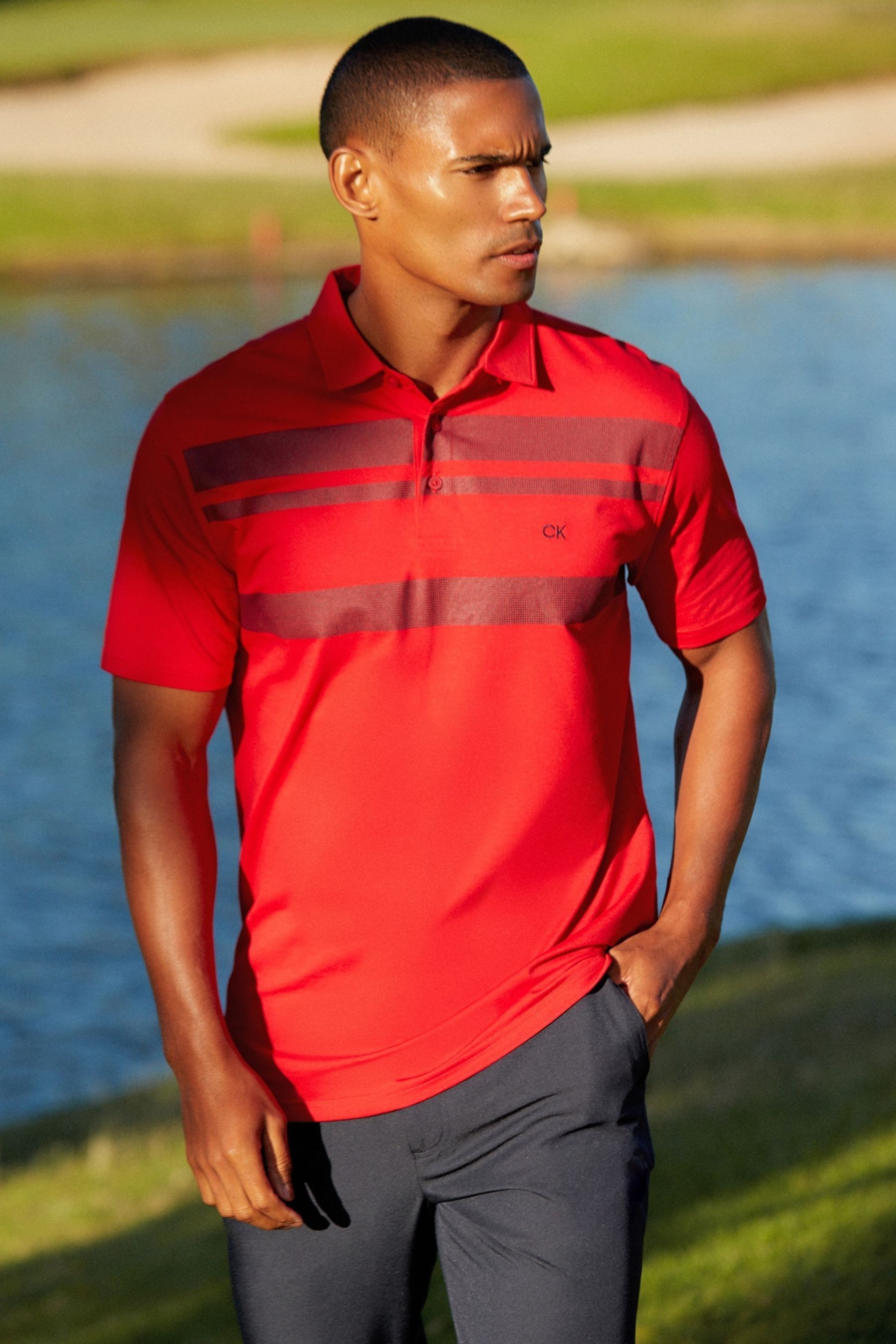 Calvin Klein Golf Mint Blue Fort Jackson Polo Shirt - Image 3 of 12