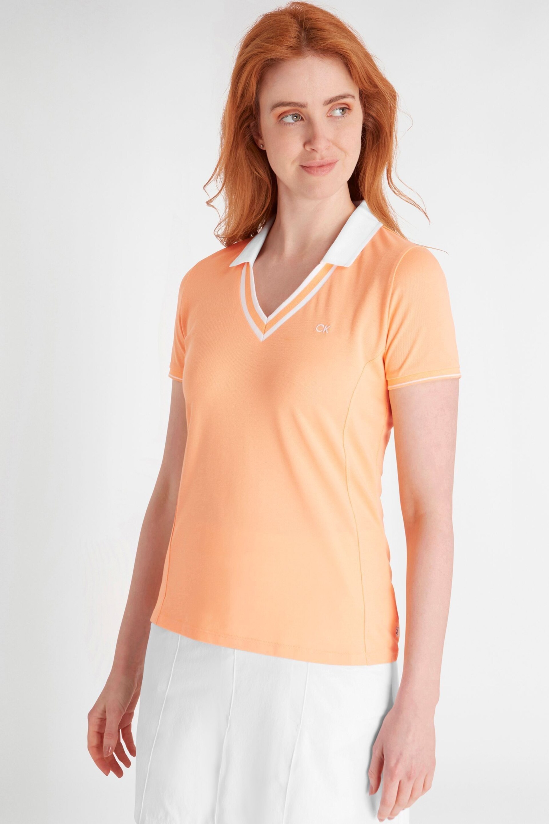 Calvin Klein Golf Orange Delaware Polo Shirt - Image 1 of 8