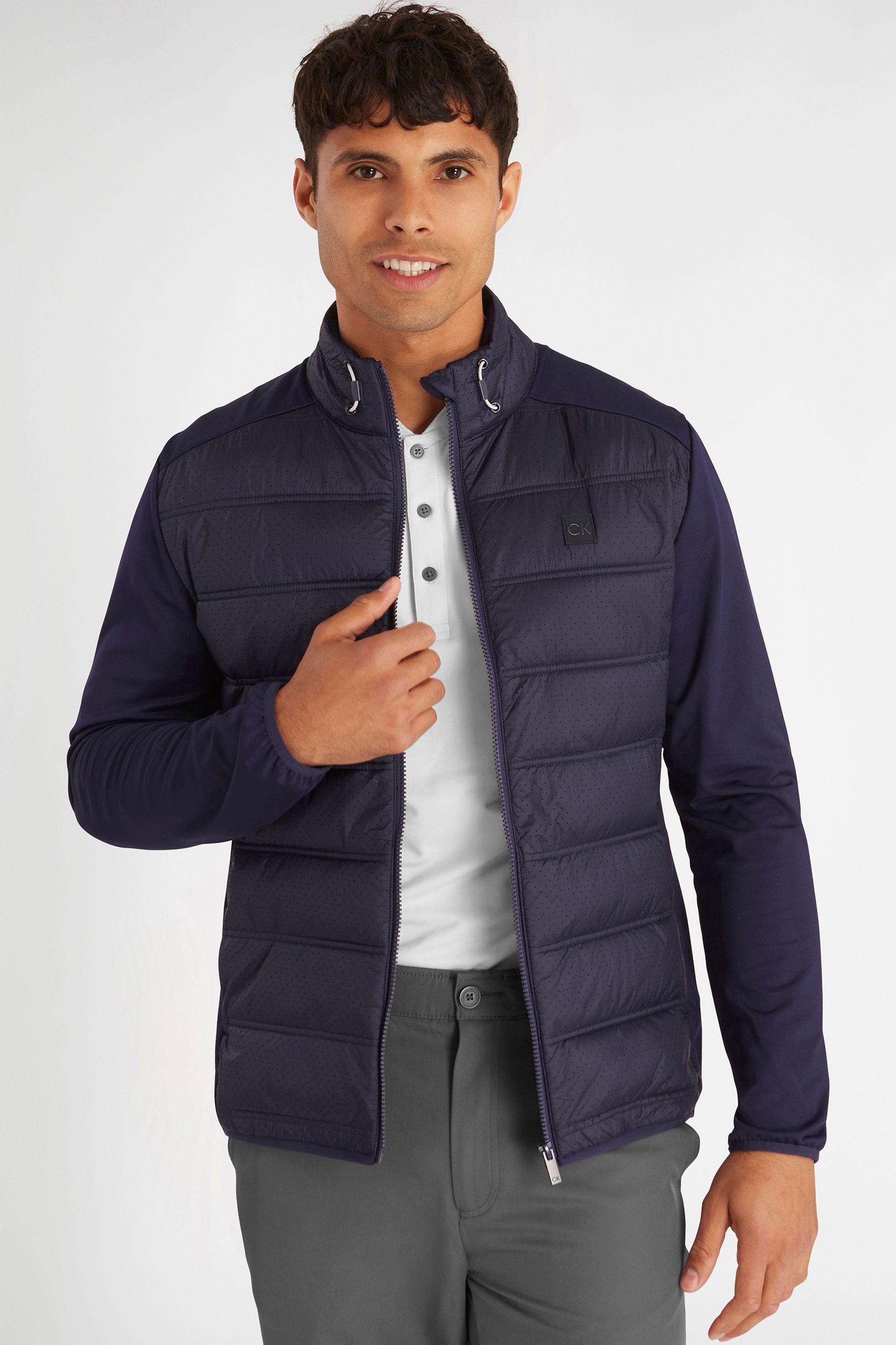 Buy Calvin Klein Golf Blue Rangewood Full Zip Hybrid Jacket from Next Ireland