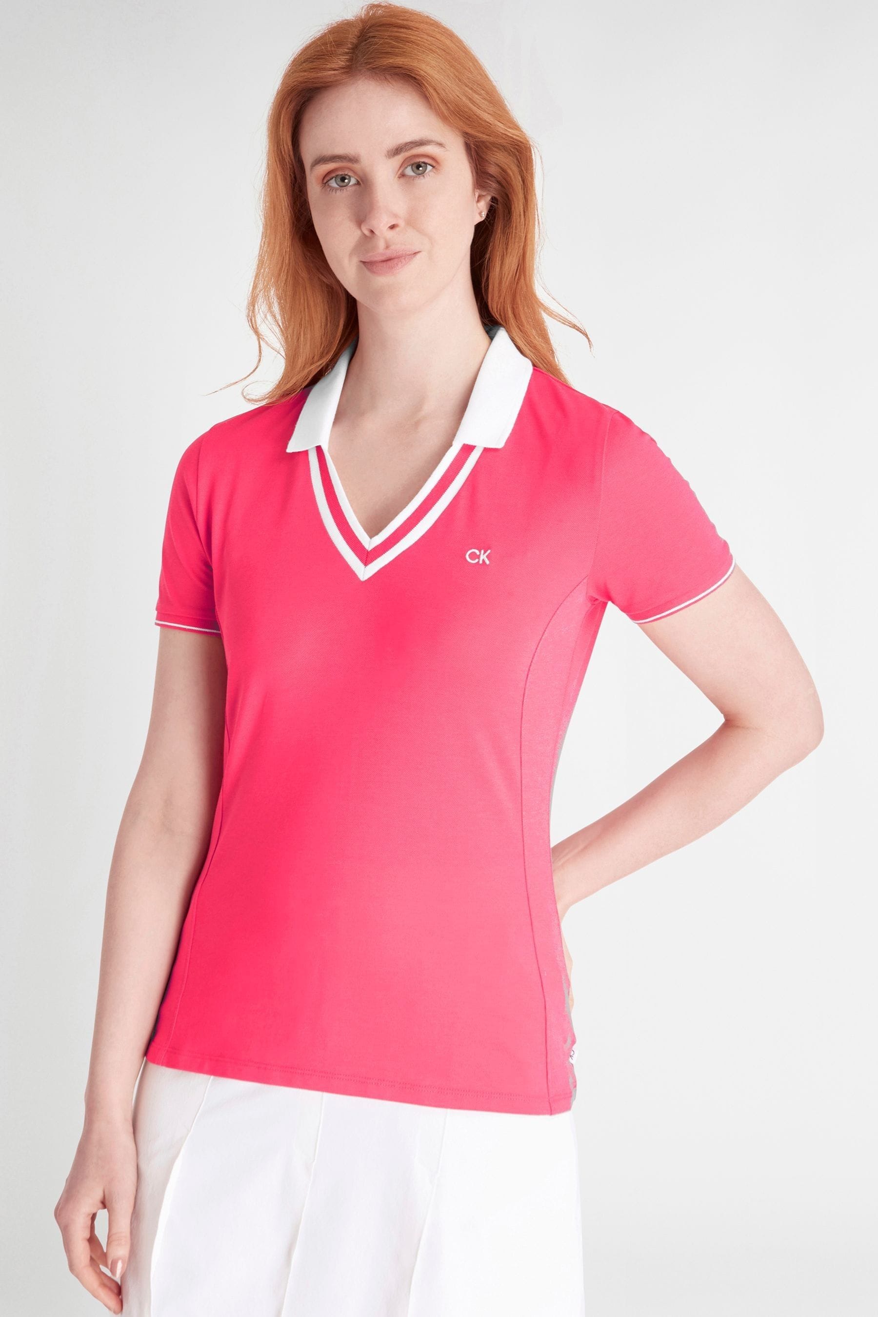 Buy Calvin Klein Golf Pink Delaware Polo Shirt from Next Luxembourg