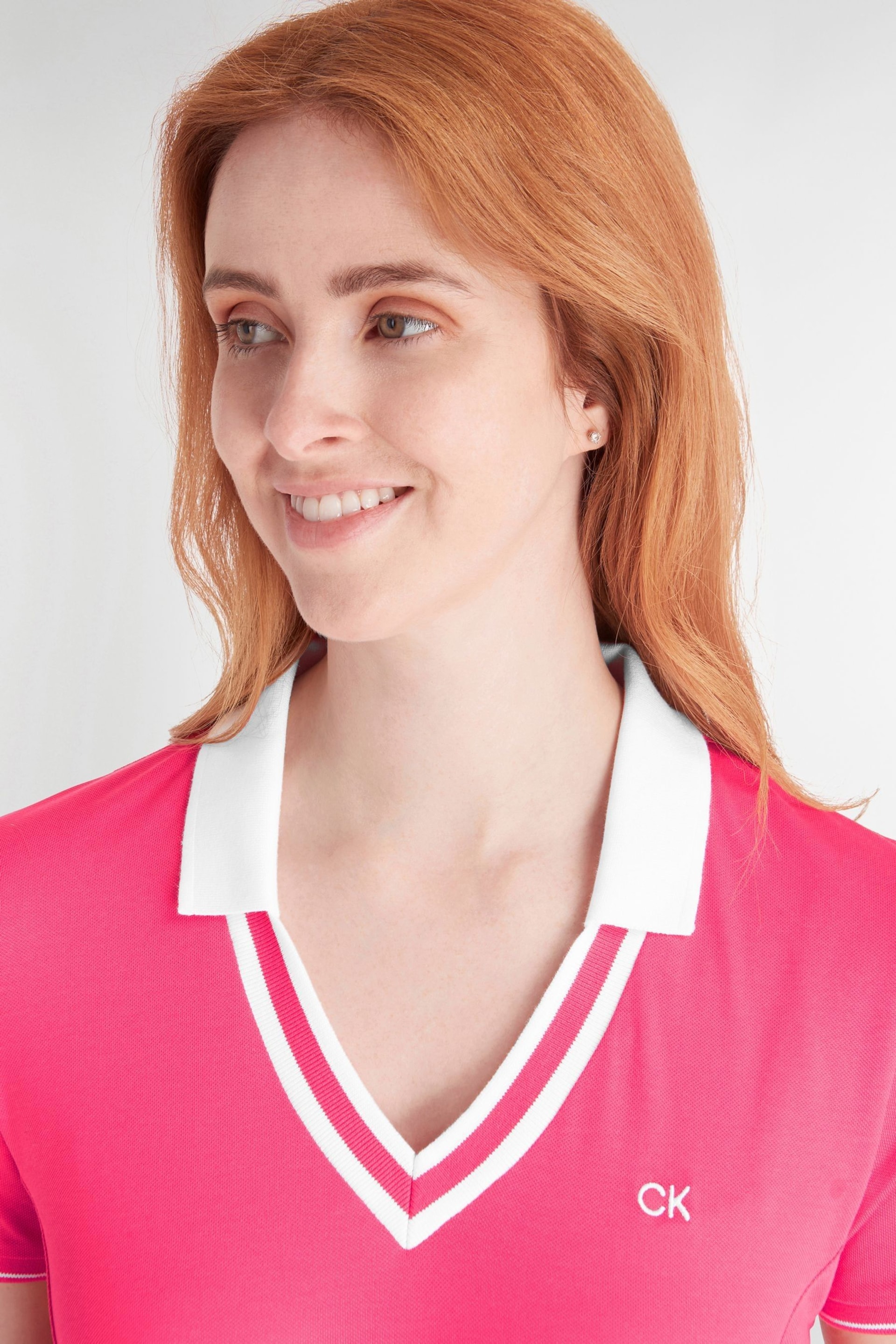 Calvin Klein Golf Pink Delaware Polo Shirt - Image 4 of 8