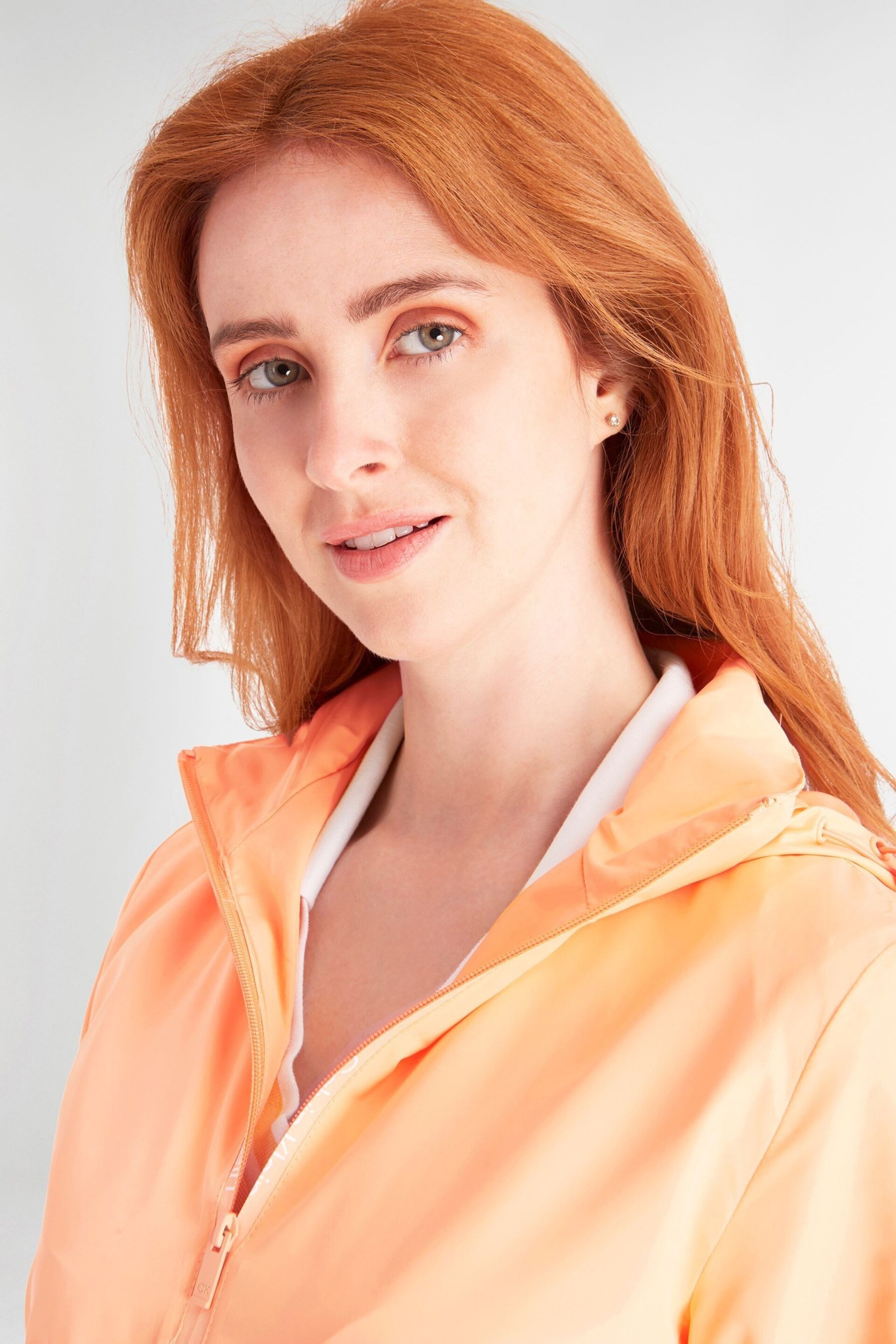 Calvin Klein Golf Melody Hooded Windbreaker Orange Jacket - Image 4 of 8