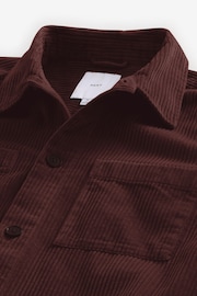 Burgundy Red Corduroy Twin Pocket Shacket Overshirt - Image 6 of 7