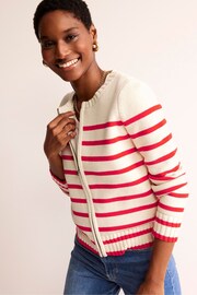 Boden Cream Cotton Breton Cardigan - Image 2 of 6