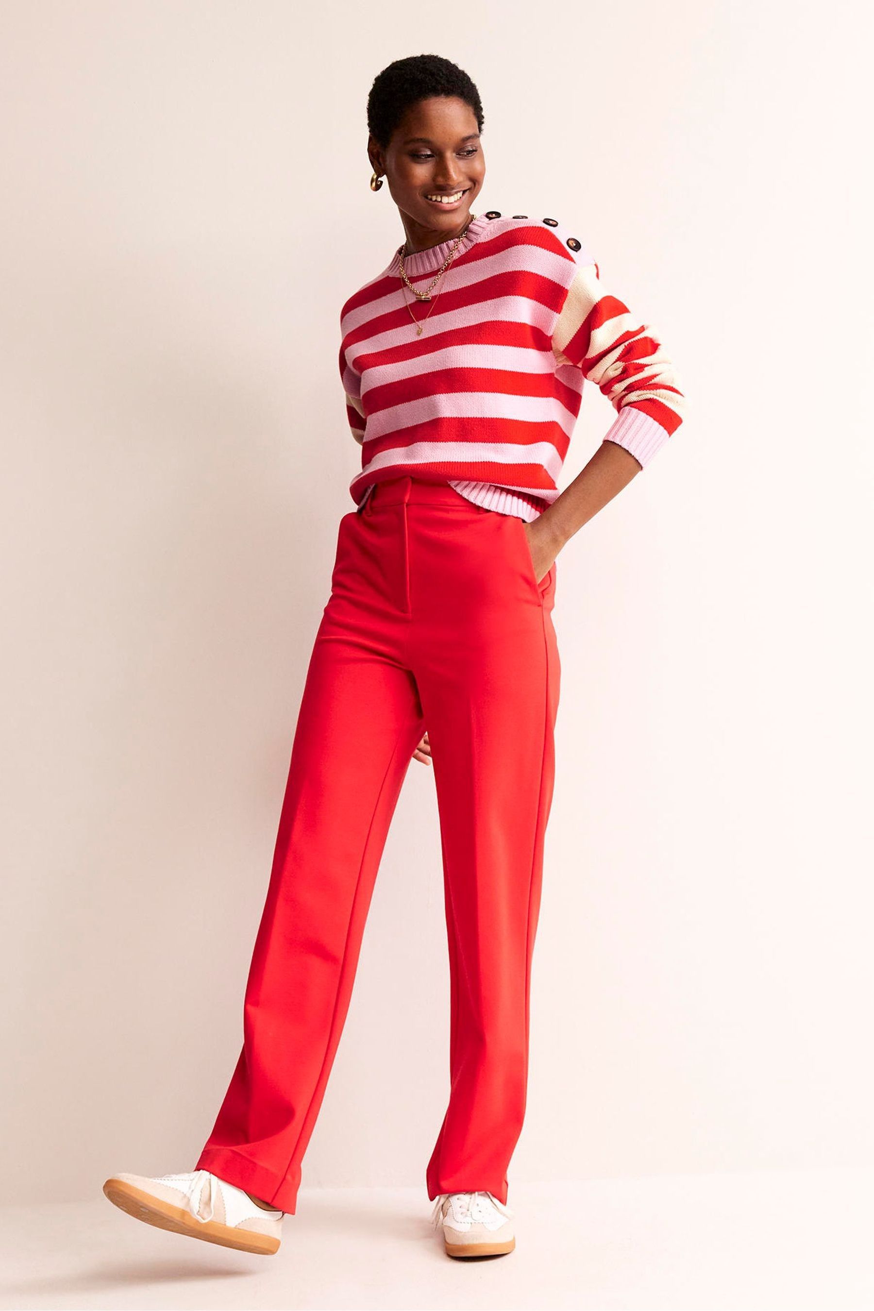 Buy Boden Pink Hotch Potch Cotton Jumper from Next Luxembourg