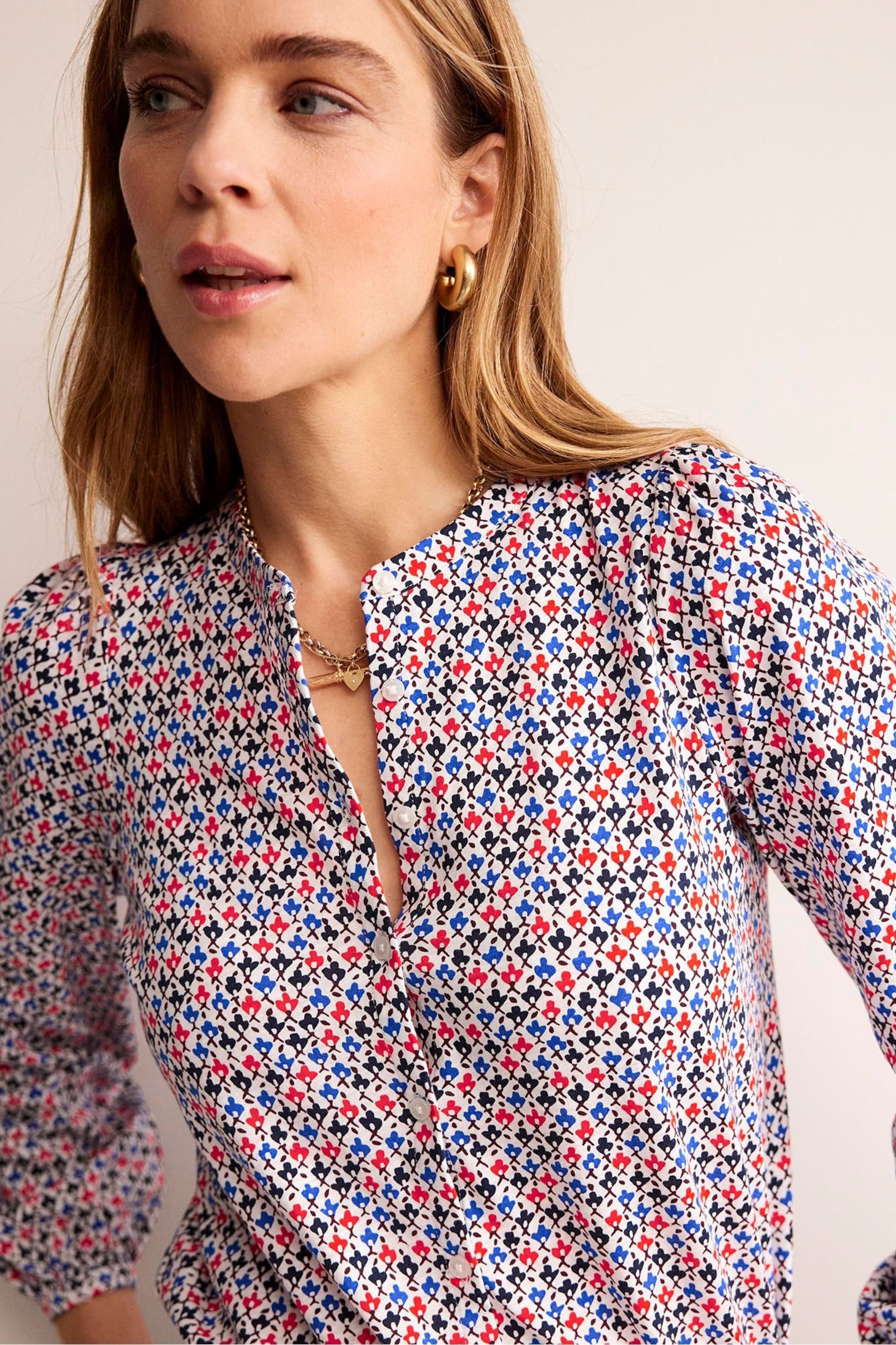 Boden Pink Marina Embroidered Shirt - Image 2 of 5