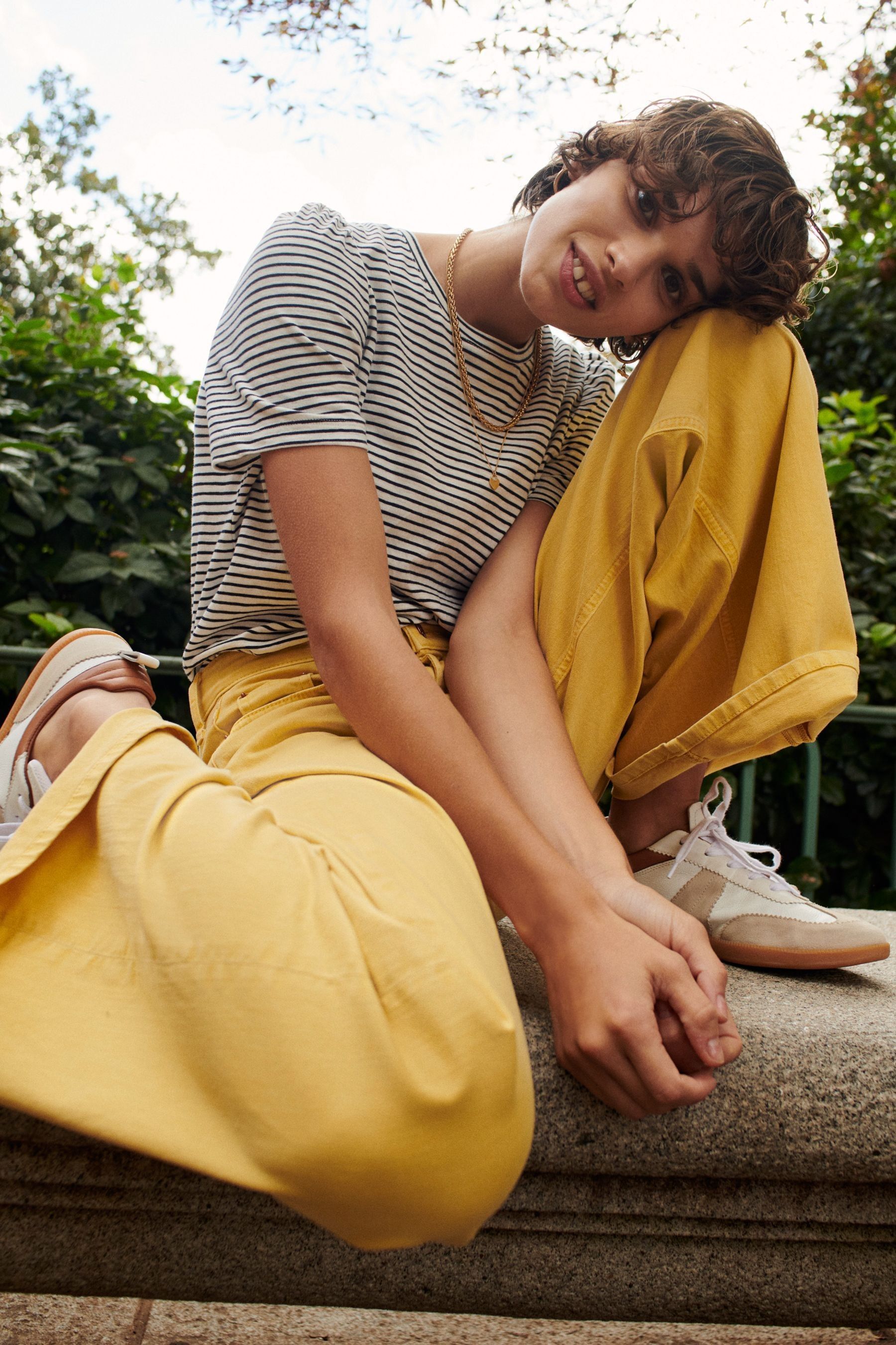 Buy Boden Yellow Clean Wide Crop Trousers from Next Luxembourg