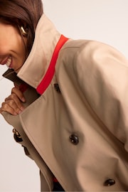 Boden Natural 100% Cotton Colour Block Trench Coat - Image 4 of 6