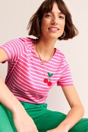 Boden Pink Crochet T-Shirt - Image 3 of 6