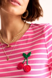 Boden Pink Crochet T-Shirt - Image 4 of 6