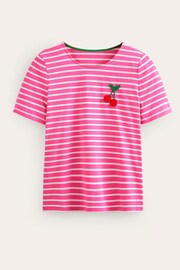 Boden Pink Crochet T-Shirt - Image 6 of 6