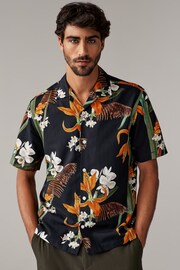 Black Kew Collection Floral Short Sleeve Shirt - Image 1 of 7