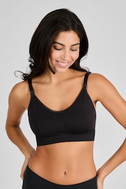 Emma Jane Black Emma-Jane Lace Trim Seamless Maternity & Nursing Bra - Image 1 of 5