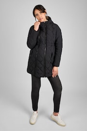 JoJo Maman Bébé Black 2-In-1 Maternity Quilted Jacket - Image 3 of 4