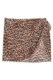 Victoria's Secret Leopard Brown Sheer Crinkle Sarong - Image 3 of 3
