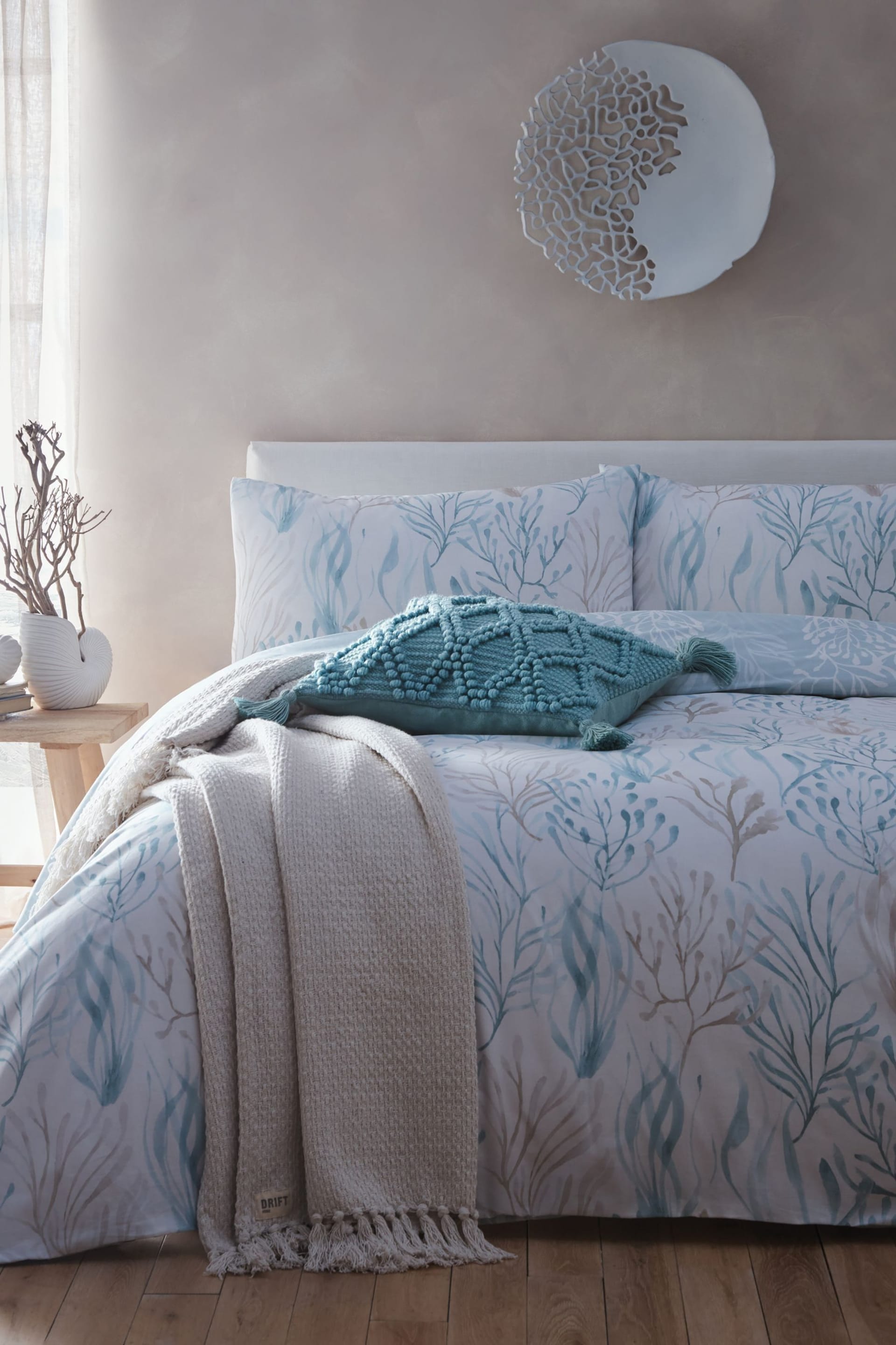 Drift Home Sea Foam Cora Eco-Friendly Duvet Cover Set - Image 1 of 5