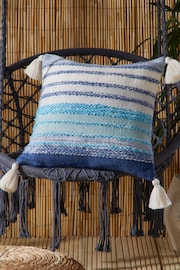 Drift Home Blue Alda Outdoor Textured Filled Cushion - Image 1 of 5