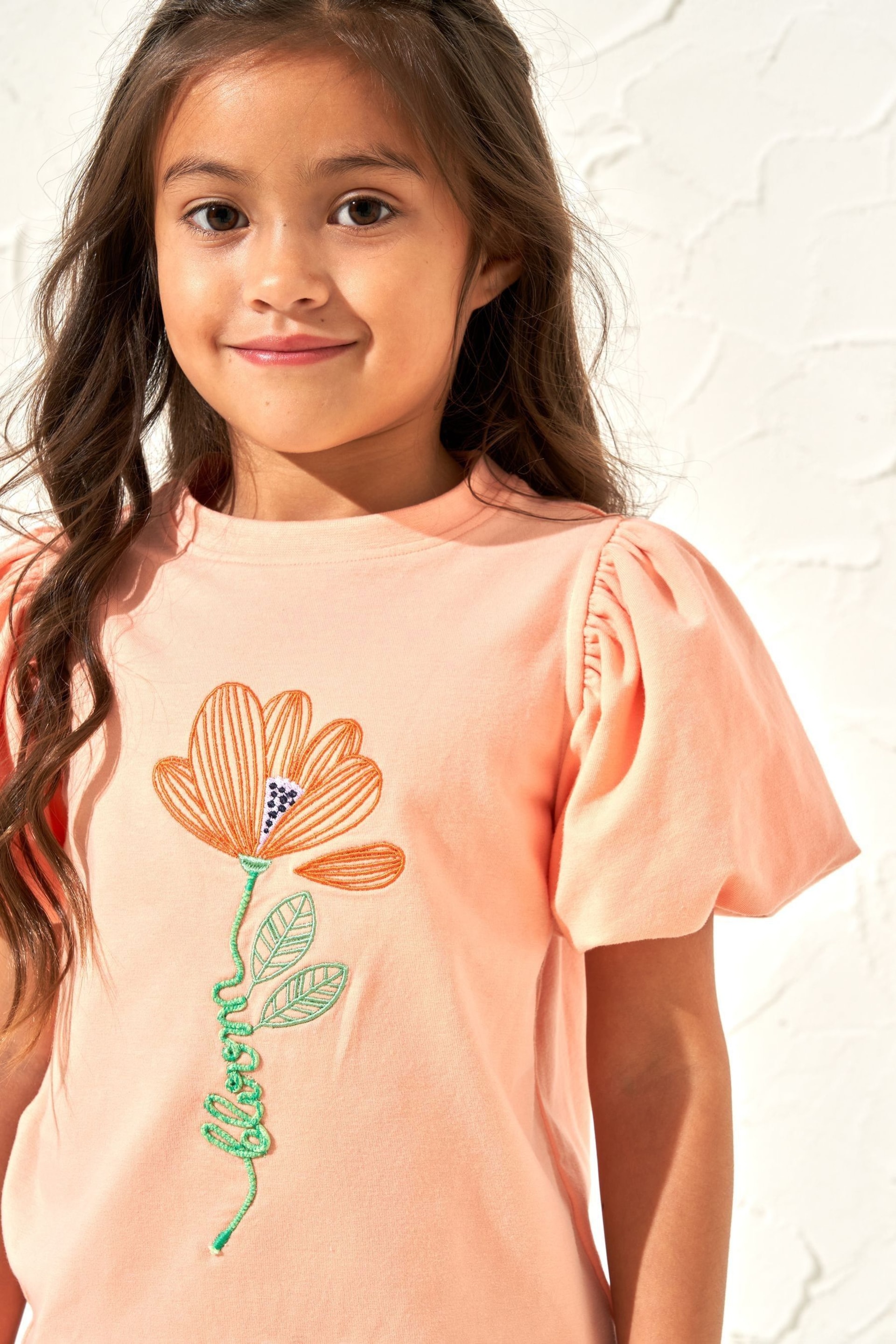 Angel & Rocket Apricot Orange Emmie Puff Sleeve T-Shirt - Image 2 of 5