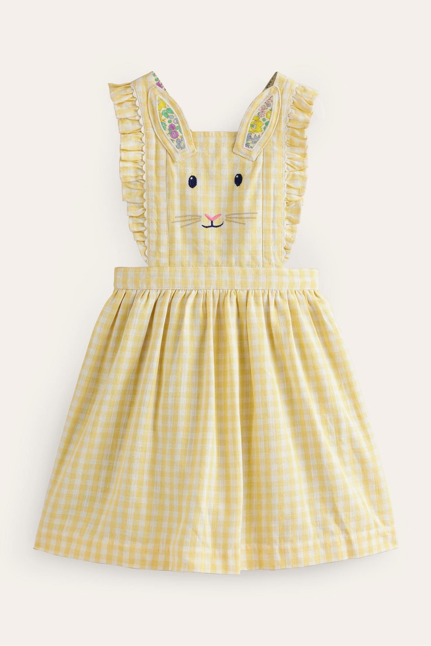 Buy Boden Yellow Charming Bunny Pinafore Dress from Next Luxembourg