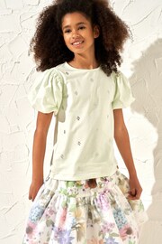 Angel & Rocket Green Renata Puff Sleeve T-Shirt - Image 2 of 3