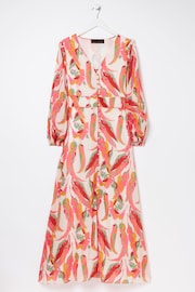 FatFace Pink Peony Painted Leaves Maxi Dress - Image 8 of 8