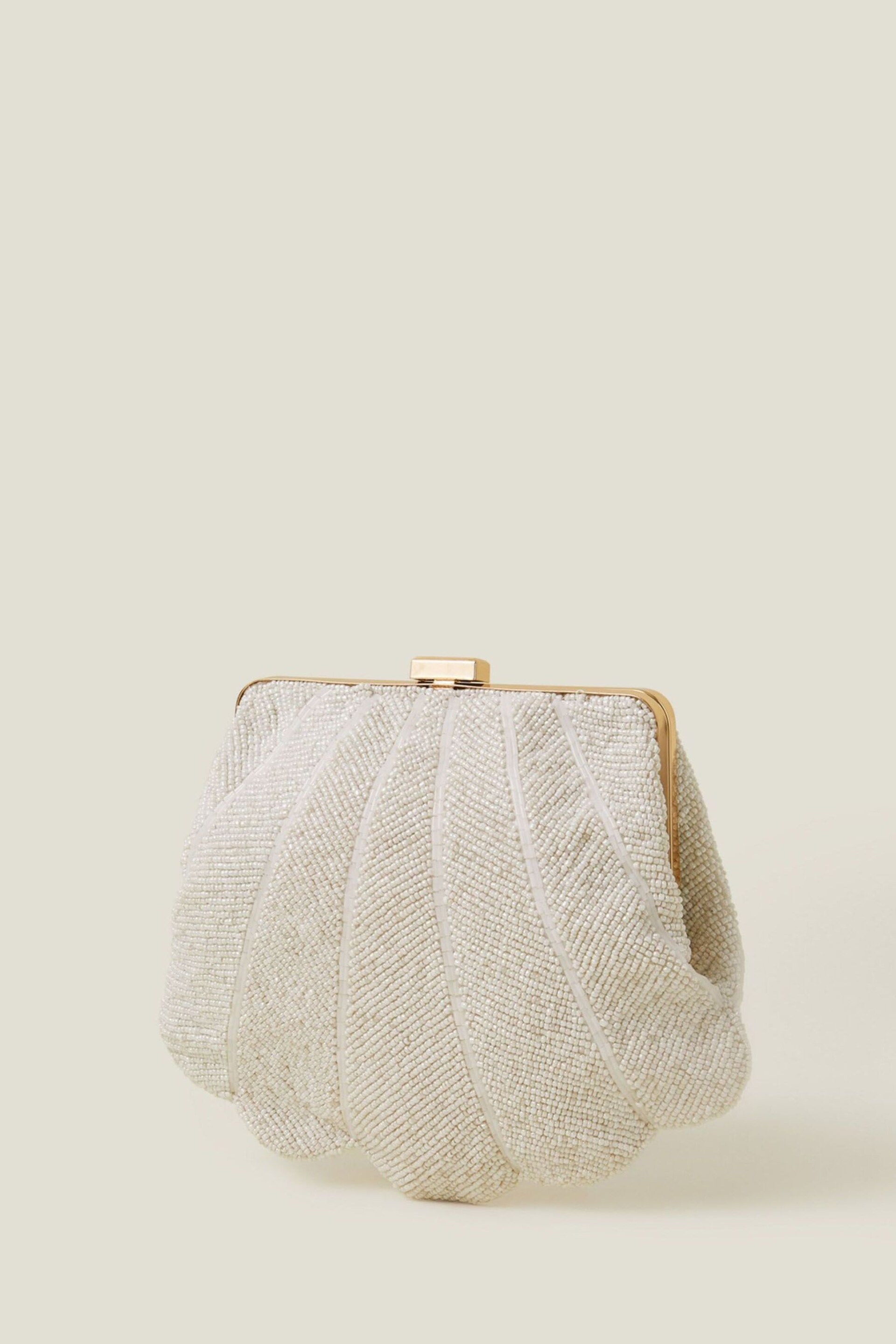 Accessorize Natural Bridal Scallop Clip Frame Bag - Image 3 of 4