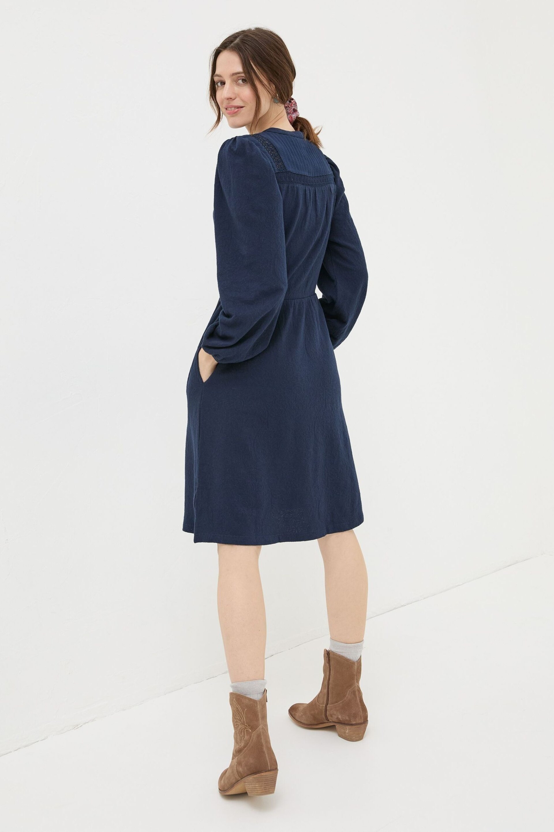 FatFace Blue Orla Jersey Dress - Image 2 of 5