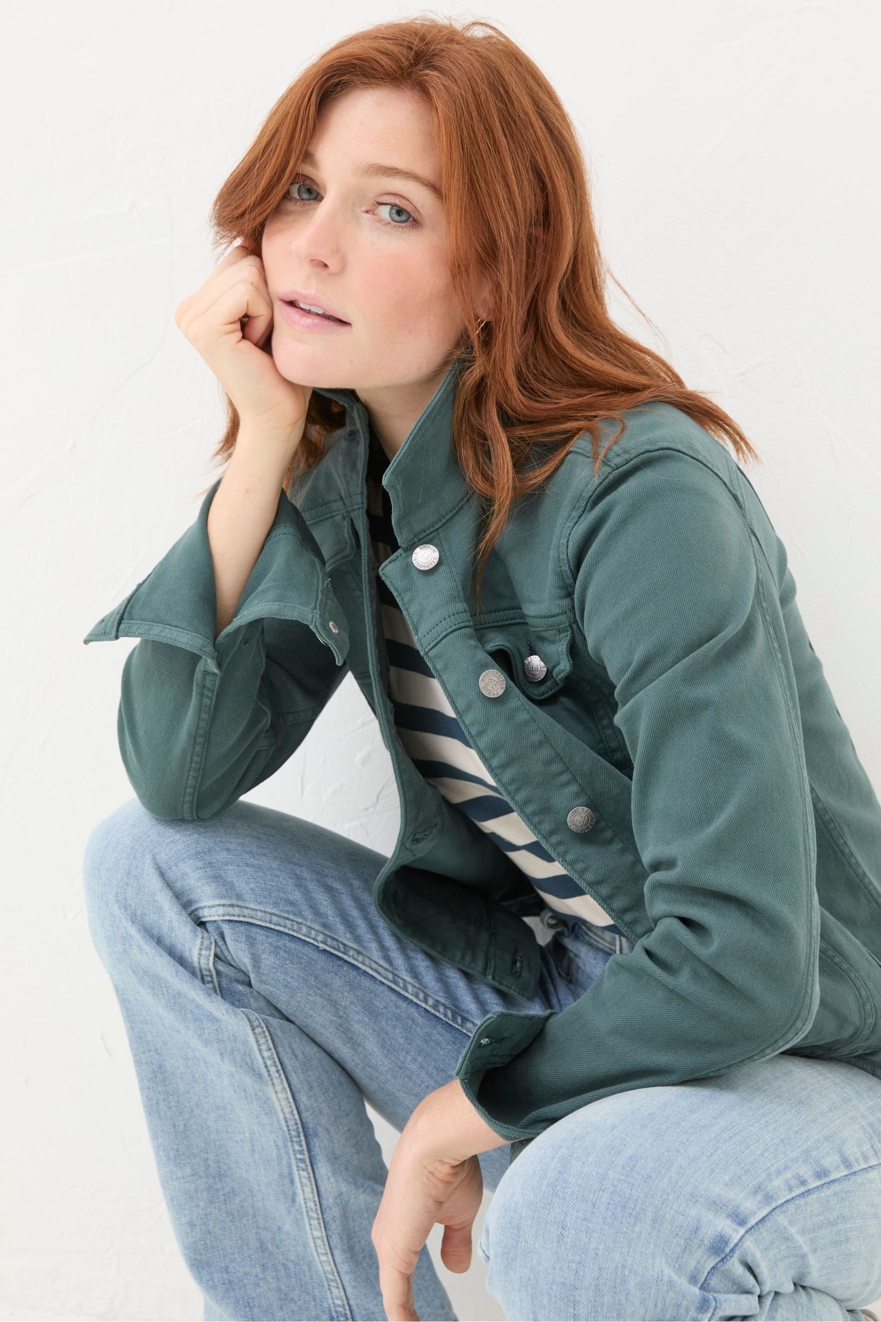 Buy FatFace Tasha Green Denim Jacket from Next Luxembourg