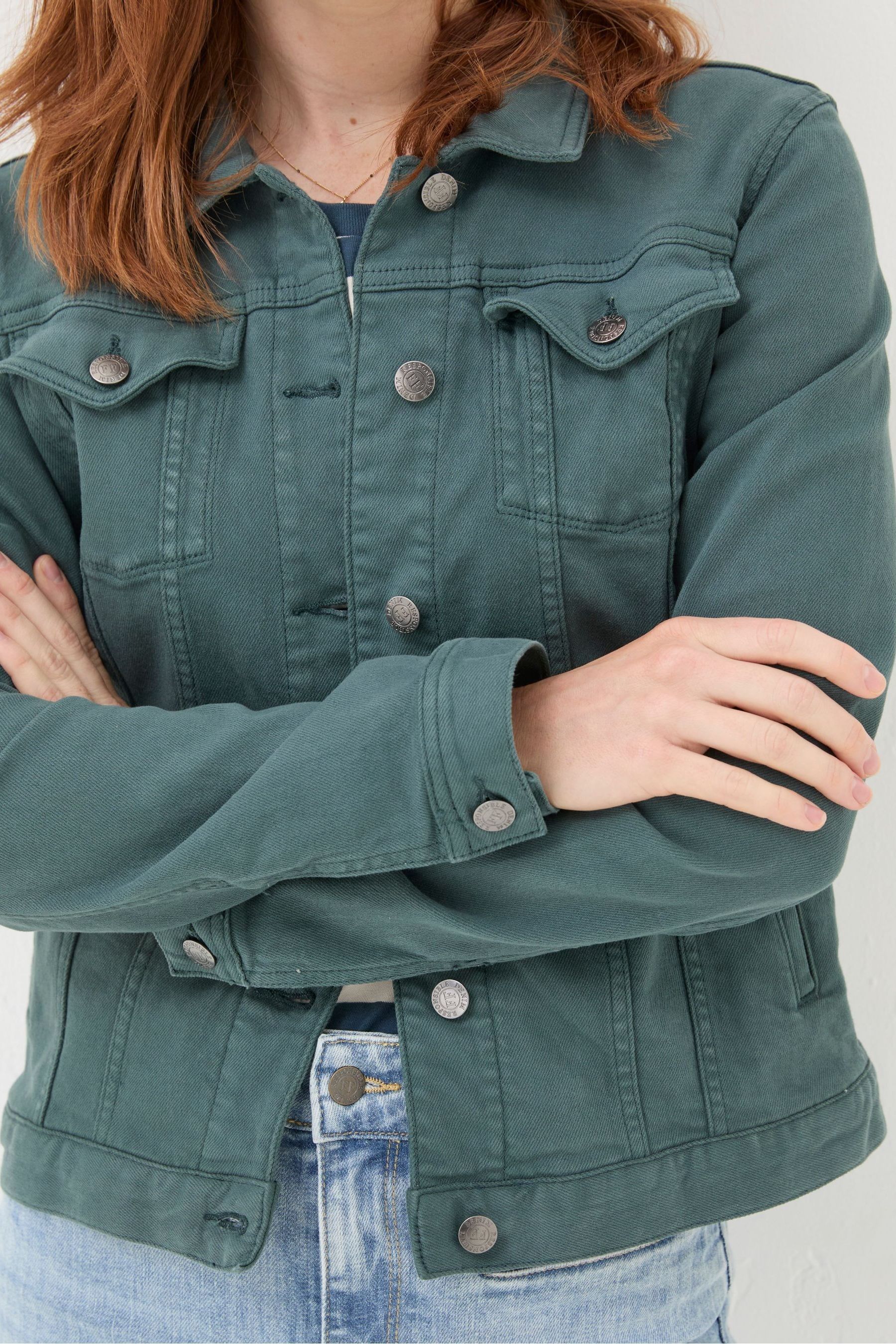 Buy FatFace Tasha Green Denim Jacket from Next Malaysia