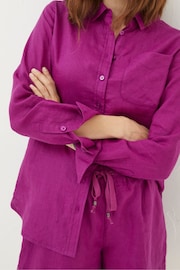 FatFace Olivia Purple Linen Shirt - Image 4 of 5