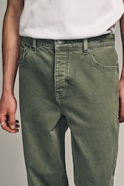 Khaki Green Relaxed Fit Vintage Coloured Jeans - Image 5 of 5