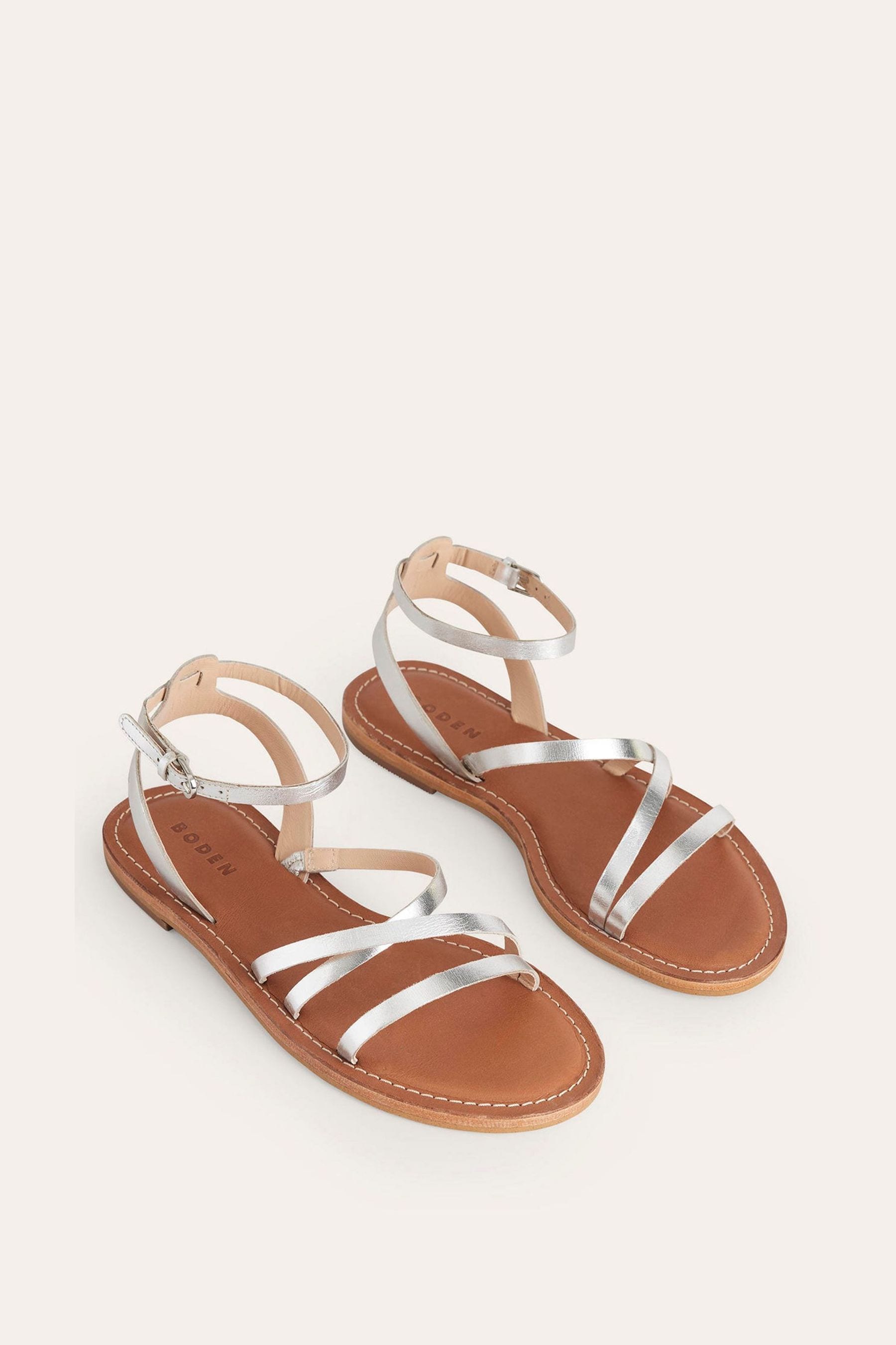 Buy Boden Silver Everyday Flat Sandals from Next Luxembourg