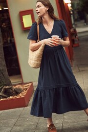 Boden Blue Eve Double Cloth Midi Dress - Image 6 of 7